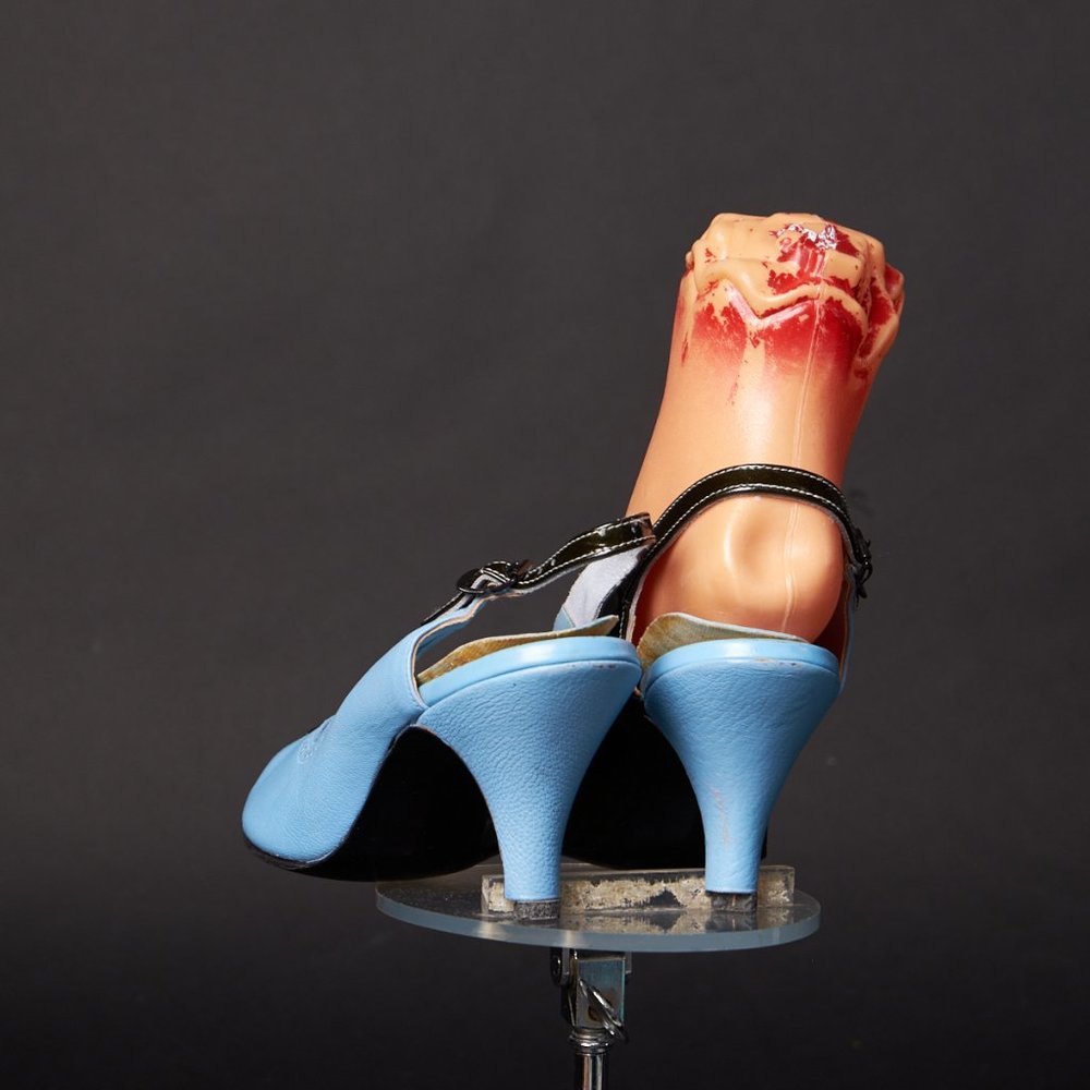 1950s Blue and Black Pin Up Heels